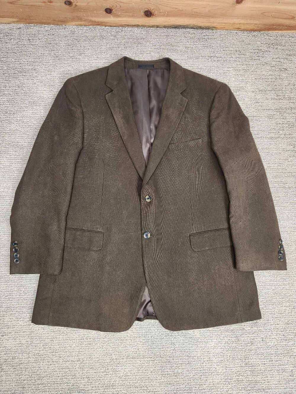 Andrew Fezza Blazer Mens 48R Brown 2 Button Microfiber Suede Sport Coat Dinner